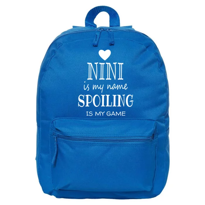 Nini Is My Name Funny Nini Graphic Funny Gift For Nini Grandma Gift 16 in Basic Backpack