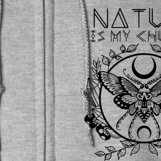 Nature Is My Church Moon Moth Witchcraft Wiccan Witch Full Zip Hoodie