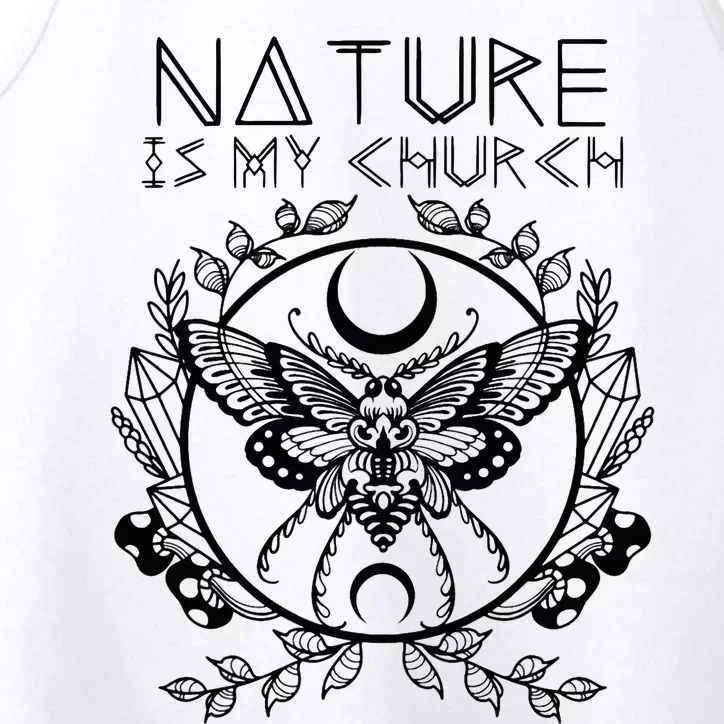 Nature Is My Church Moon Moth Witchcraft Wiccan Witch Performance Tank