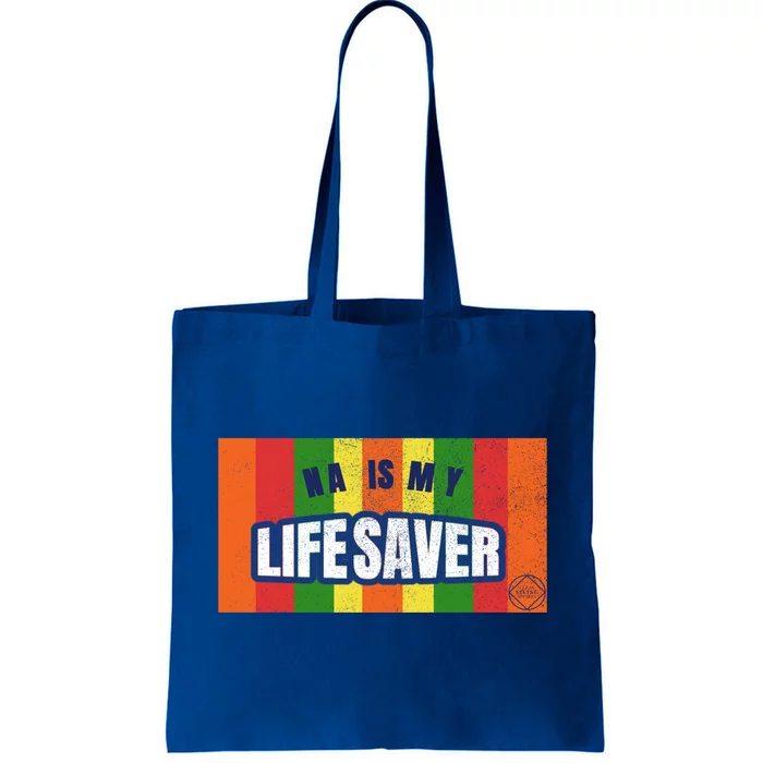 Na Is My Lifesaver Pop Art Narcotics Anonymous Aa Funny Gift Tote Bag