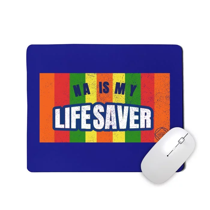 Na Is My Lifesaver Pop Art Narcotics Anonymous Aa Funny Gift Mousepad