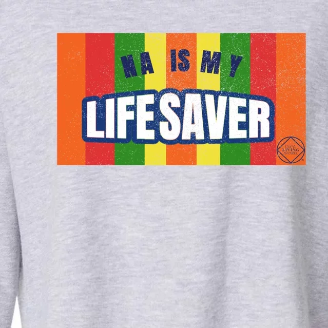 Na Is My Lifesaver Pop Art Narcotics Anonymous Aa Funny Gift Cropped Pullover Crew