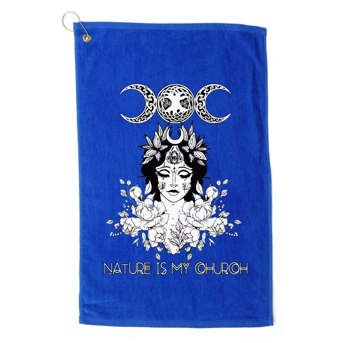 Nature Is My Church Crescent Moon Witchcraft Wiccan Witch Platinum Collection Golf Towel