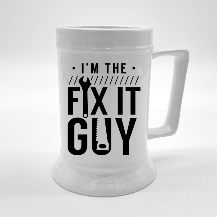 Name Is Mr Fix It Handy Hobbyist Diy Handy Tinkerer Gift Front & Back Beer Stein