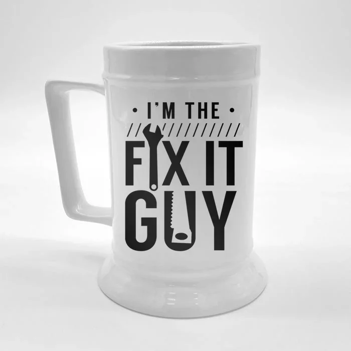 Name Is Mr Fix It Handy Hobbyist Diy Handy Tinkerer Gift Front & Back Beer Stein