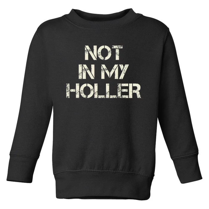 Not In My Holler Appalachia West Virginia Appalachian Quote Toddler Sweatshirt