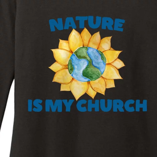 Nature Is My Church Sunflower Earth Day Art Druid Nature Gift Womens CVC Long Sleeve Shirt