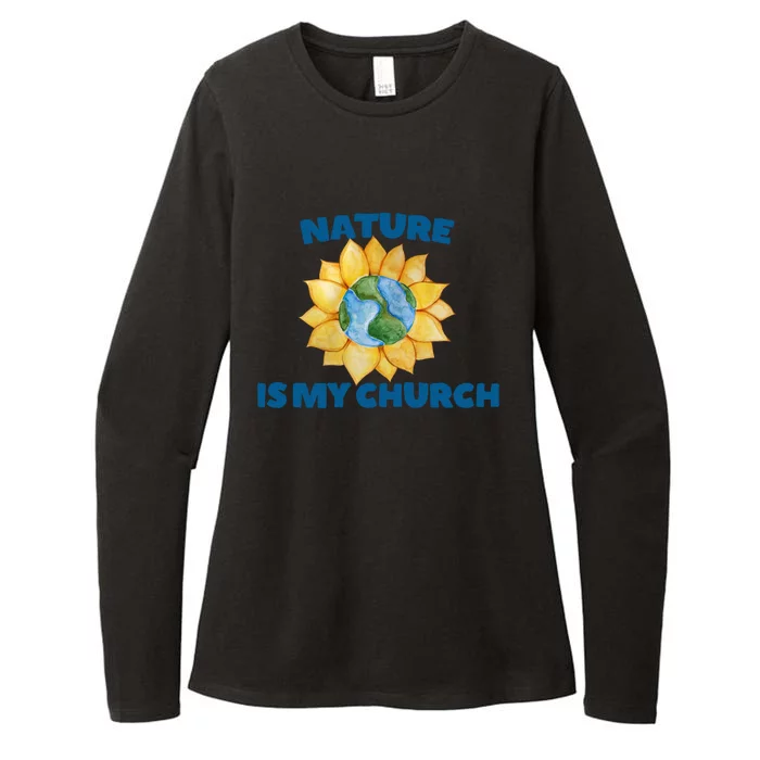 Nature Is My Church Sunflower Earth Day Art Druid Nature Gift Womens CVC Long Sleeve Shirt