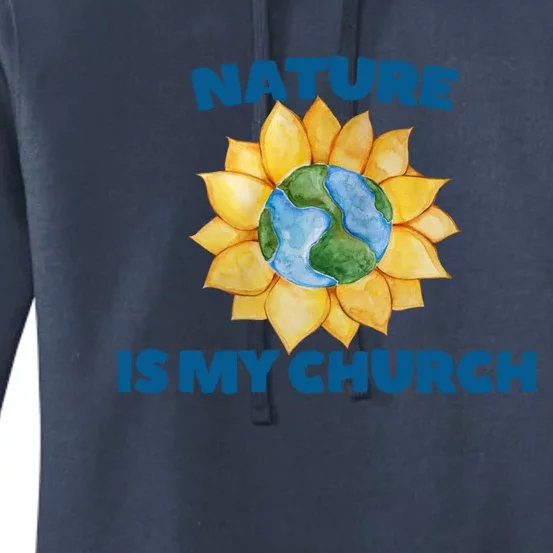 Nature Is My Church Sunflower Earth Day Art Druid Nature Gift Women's Pullover Hoodie