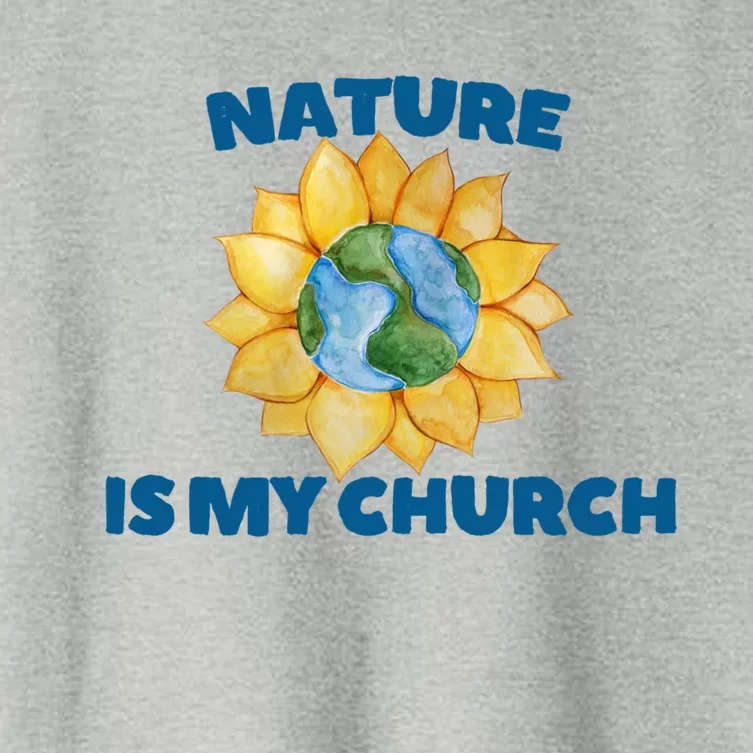 Nature Is My Church Sunflower Earth Day Art Druid Nature Gift Women's Crop Top Tee