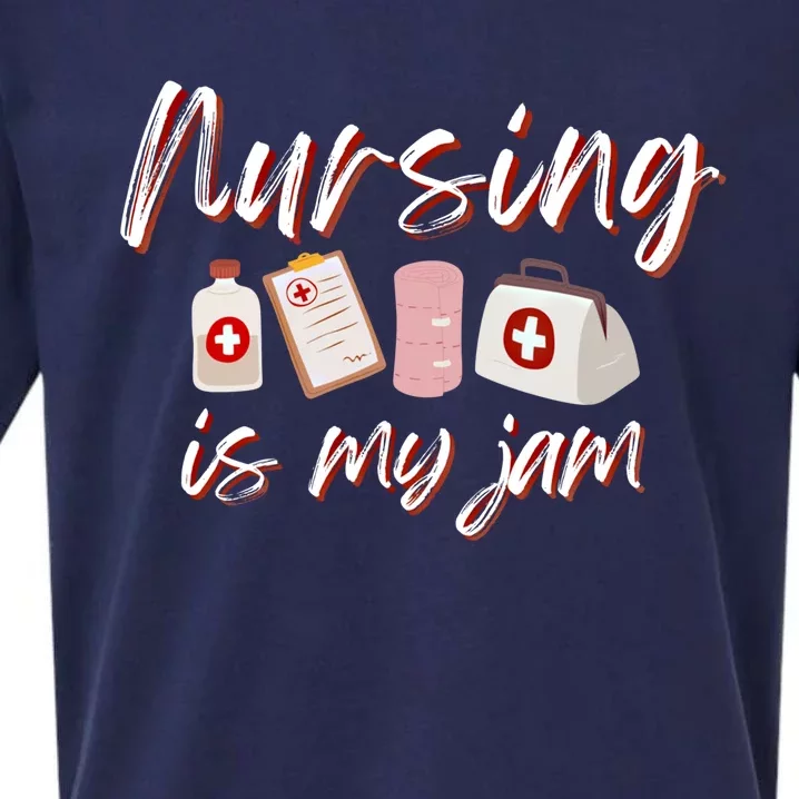 Nursing Is Myjam Doctor Medical Rn Scrubs Profession Gift Sueded Cloud Jersey T-Shirt