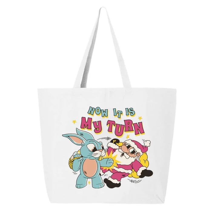 Now It's My Turn Funny Holiday Easter Bunny Santa 25L Jumbo Tote