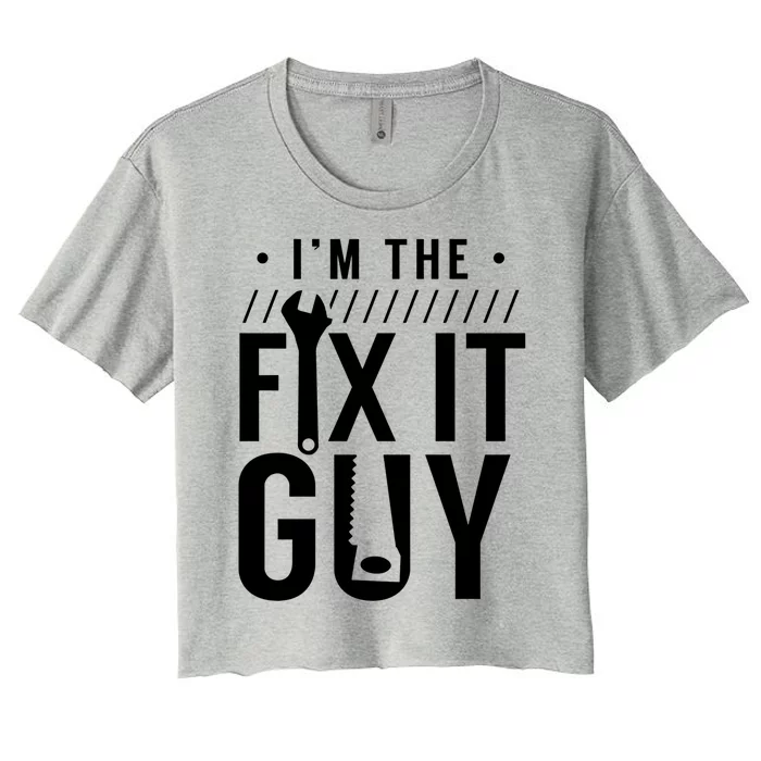 Name Is Mr Fix It Handy Hobbyist Diy Handy Tinkerer Cute Gift Women's Crop Top Tee