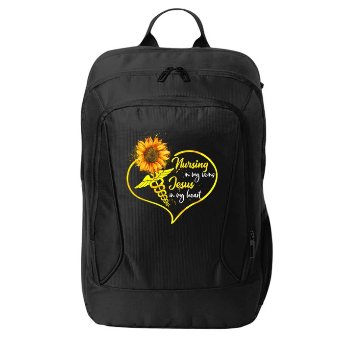 Nursing In My Veins Jesus In My Heart Christian Nurse Gift City Backpack