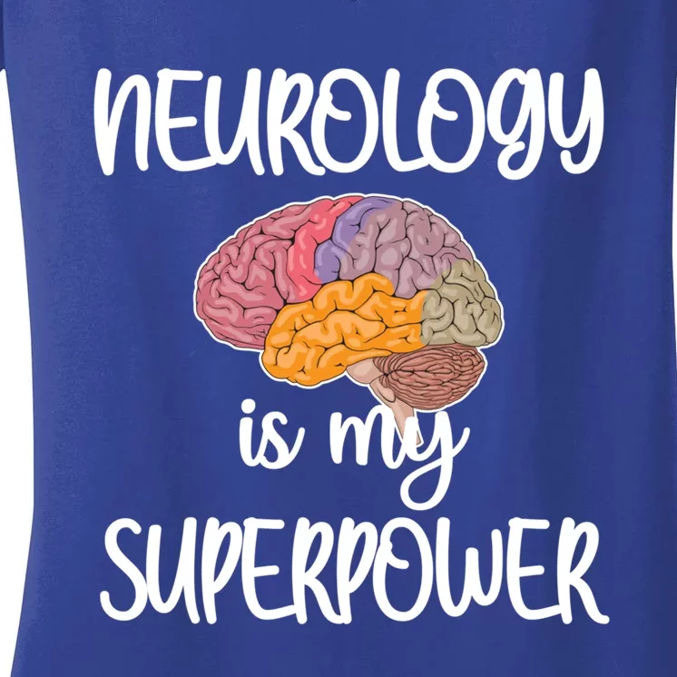 Neurology Is My Superpower Neurologist Neurology Tech Nurse Gift Women's V-Neck T-Shirt