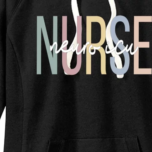 Neuro Icu Nurse Boho Neurology Icu Nurse Gift Women's Fleece Hoodie