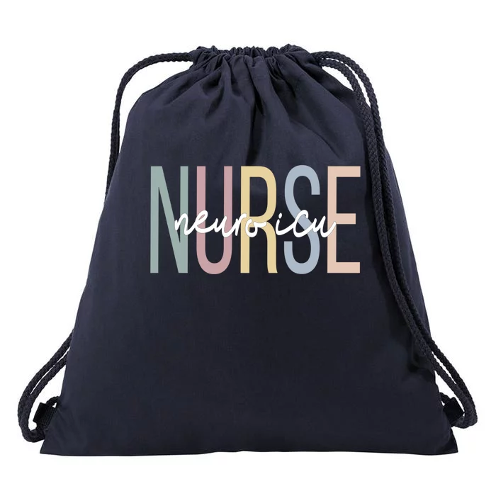 Neuro Icu Nurse Boho Neurology Icu Nurse Gift Drawstring Bag