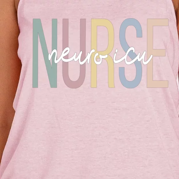 Neuro Icu Nurse Boho Neurology Icu Nurse Gift Women's Knotted Racerback Tank