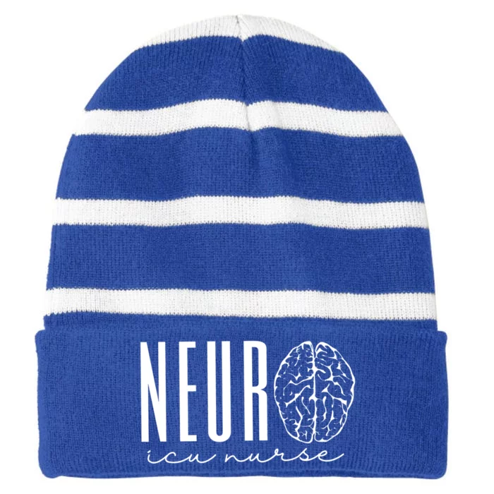 Neuro Icu Nurse Neurology Intensive Care Unit Funny Gift Cool Gift Striped Beanie with Solid Band