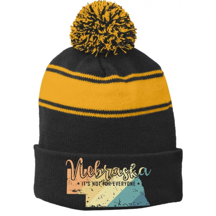 Nebraska Its Not For Everyone Usa America Stripe Pom Pom Beanie