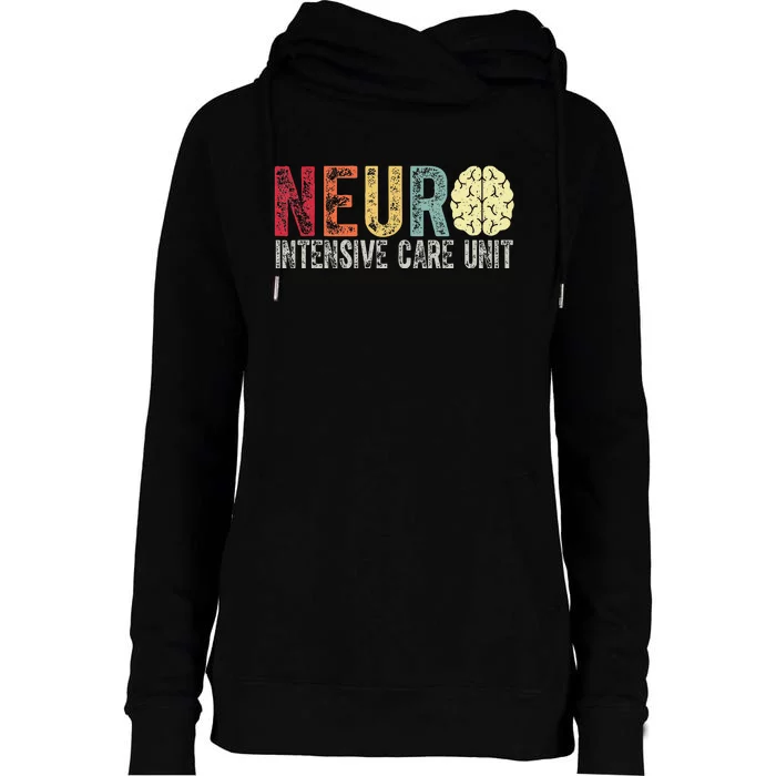 Neuro Icu Nurse Brain Nursing Intensive Care Unit Rn Womens Funnel Neck Pullover Hood