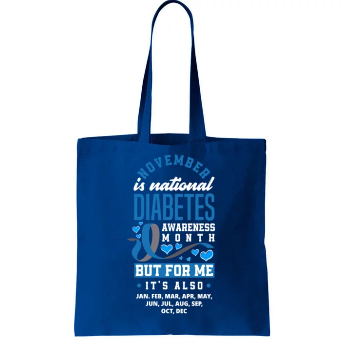 November Is National Diabetes Awareness Month T1d Warrior Gift Tote Bag