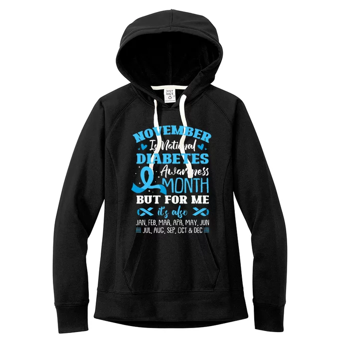 November Is National Diabetes Awareness Month Women's Fleece Hoodie