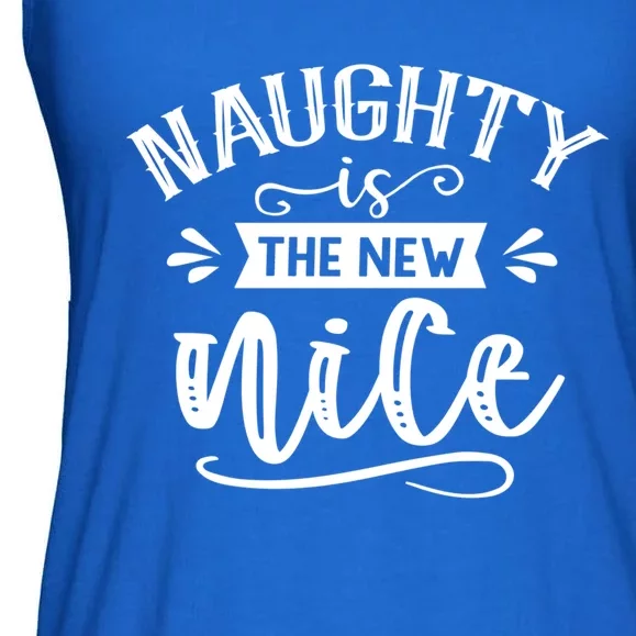 Naughty Is New Nice Naughty List Christmas Vibe Xmas Gift Ladies Essential Flowy Tank