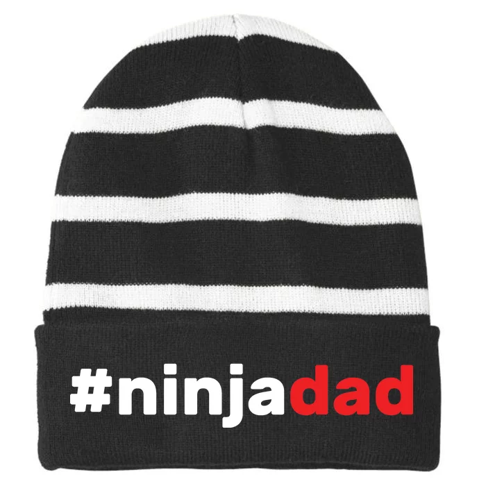 Ninja Dad Striped Beanie with Solid Band