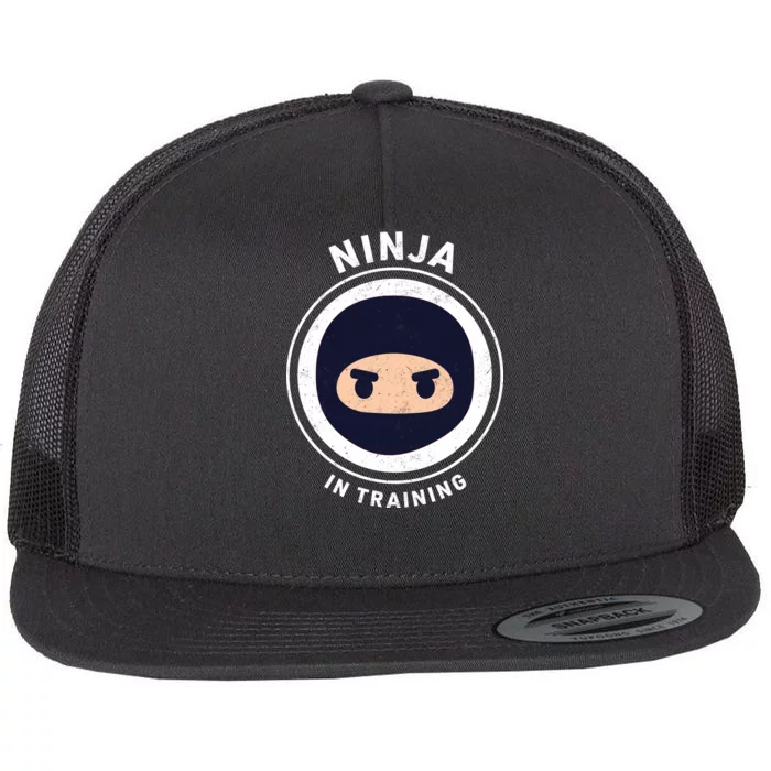 Ninja In Training Flat Bill Trucker Hat