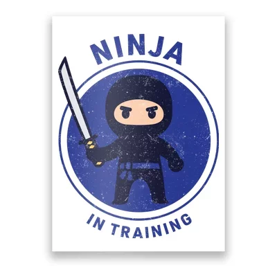 Pitching Ninja Graphic Baseball Funny Ninja Pitcher Premium Poster