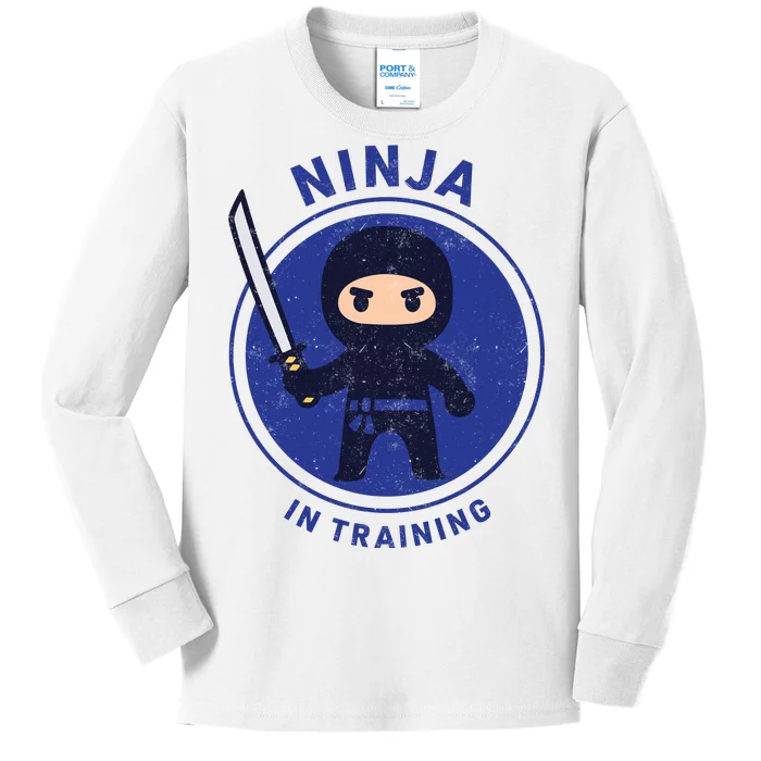 Ninja In Training Sword Kids Long Sleeve Shirt