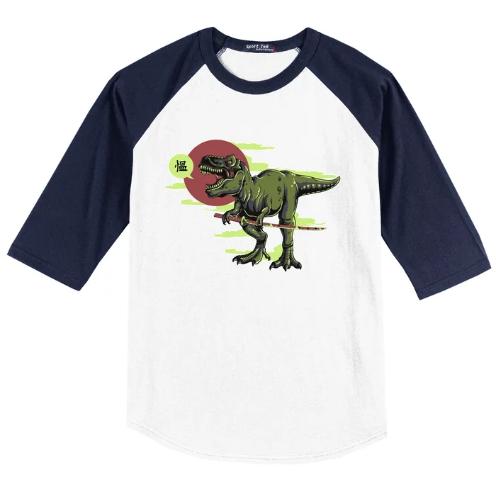 Ninja T-Rex Baseball Sleeve Shirt