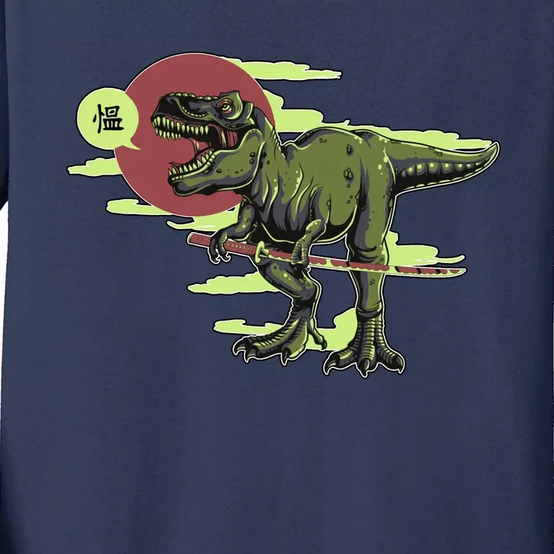 Ninja T-Rex Kids Long Sleeve Shirt