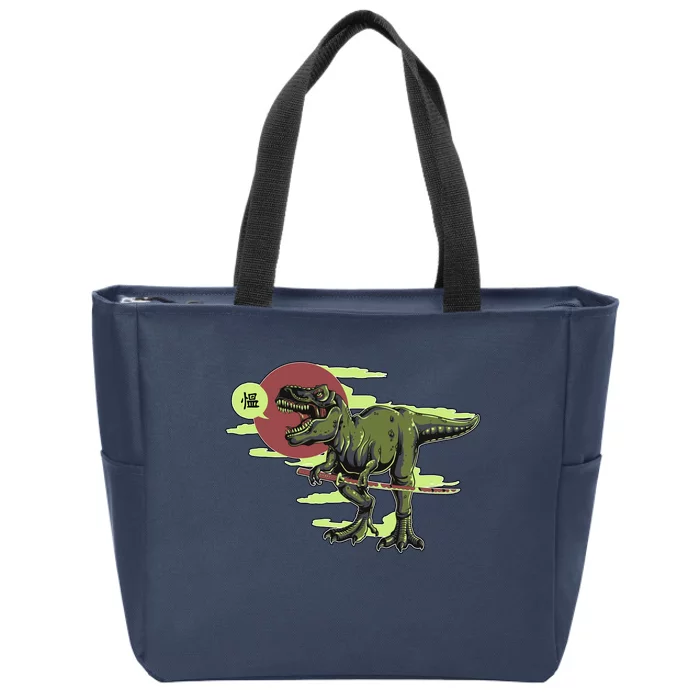 Ninja T-Rex Zip Tote Bag