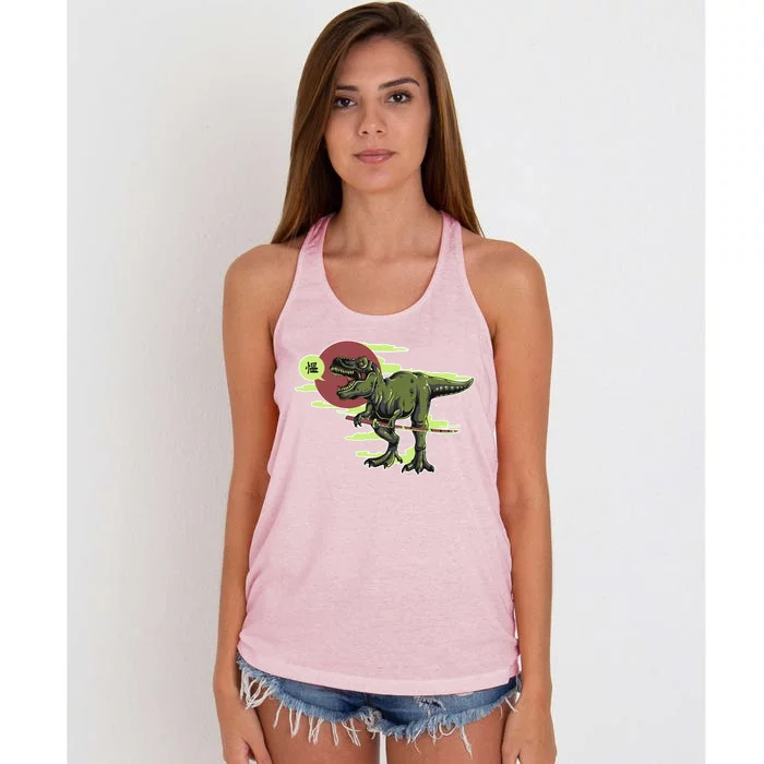 Ninja T-Rex Women's Knotted Racerback Tank