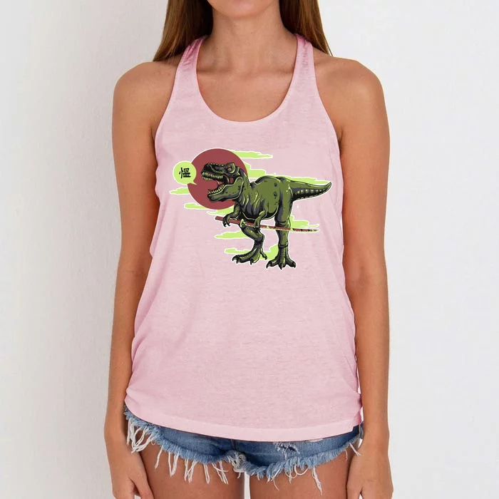 Ninja T-Rex Women's Knotted Racerback Tank