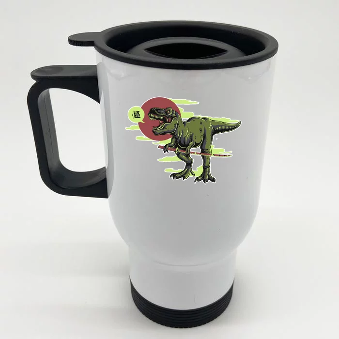 Ninja T-Rex Front & Back Stainless Steel Travel Mug