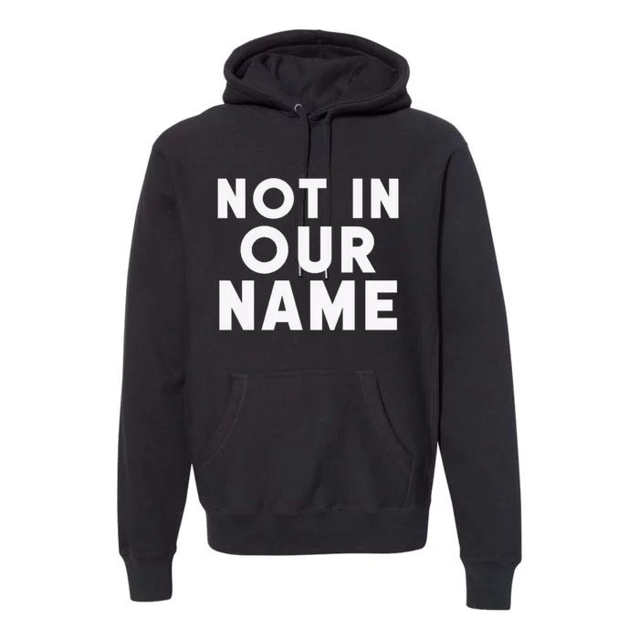 Not In Our Name Free Gaza Stop War In Palestine Premium Hoodie