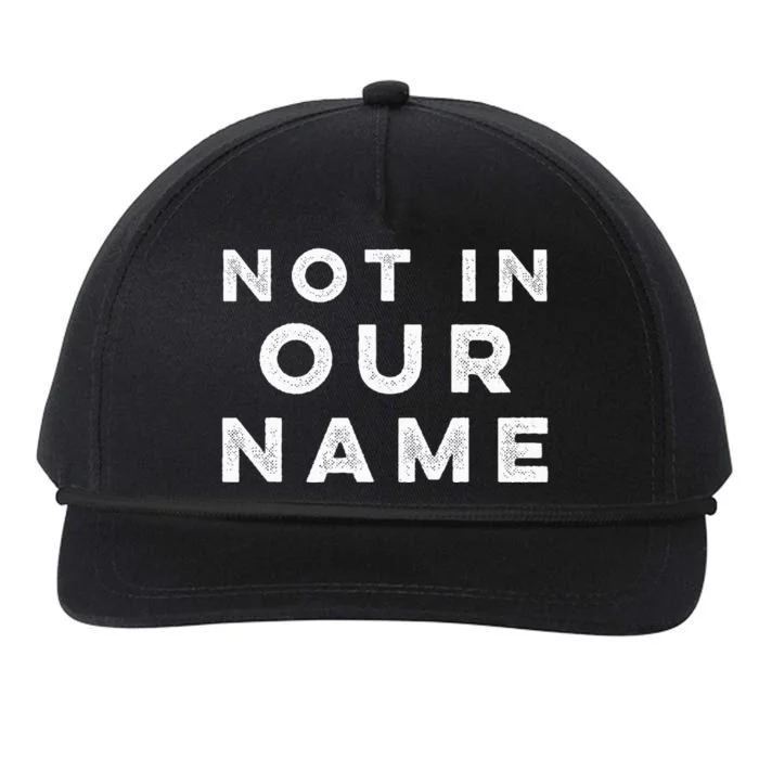 Not in our name  Jews say cease fire now Snapback Five-Panel Rope Hat