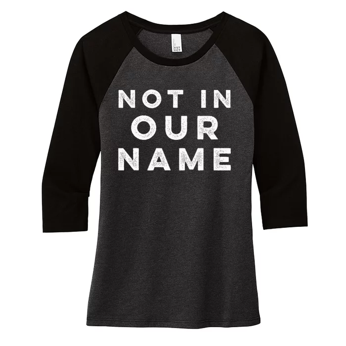 Not In Our Name Jews Say Cease Fire Now Women's Tri-Blend 3/4-Sleeve Raglan Shirt