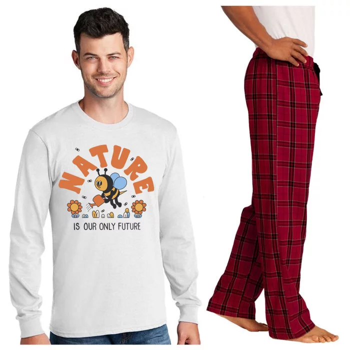 Nature Is Our Only Future Earth Day Bee Long Sleeve Pajama Set