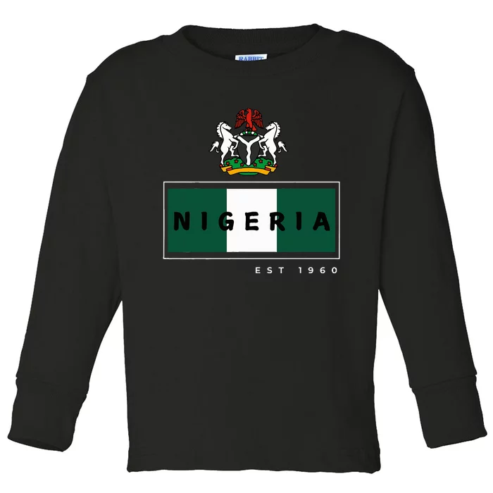 Nigeria Independence Proudly Nigeria Toddler Long Sleeve Shirt