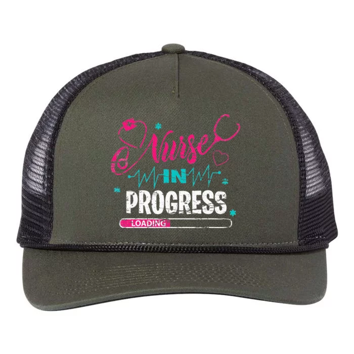 Nurse In Progress Nurse Funny Nursing School Retro Rope Trucker Hat Cap