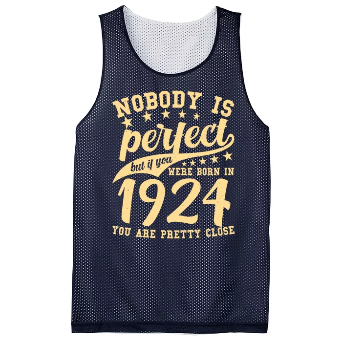 Nobody Is Perfect Born In 1924 100th Birthday Mesh Reversible Basketball Jersey Tank