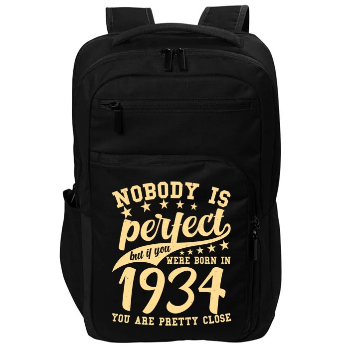 Nobody Is Perfect Born In 1934 90th Birthday Impact Tech Backpack