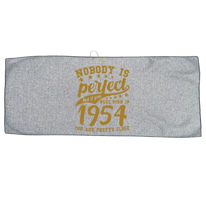 Nobody Is Perfect Born In 1954 70th Birthday Large Microfiber Waffle Golf Towel