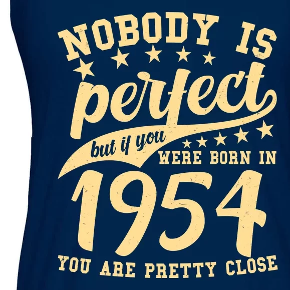 Nobody Is Perfect Born In 1954 70th Birthday Ladies Essential Flowy Tank