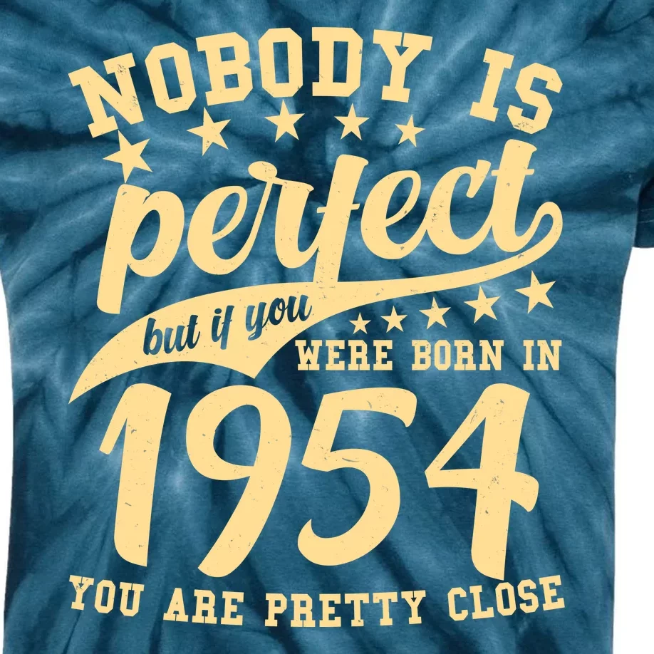 Nobody Is Perfect Born In 1954 70th Birthday Kids Tie-Dye T-Shirt