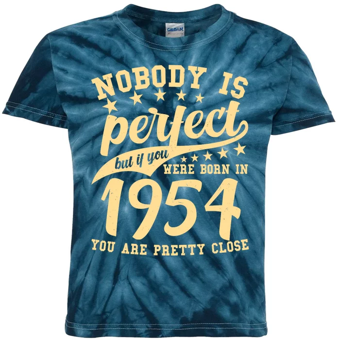 Nobody Is Perfect Born In 1954 70th Birthday Kids Tie-Dye T-Shirt